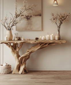 Narrow Floating Live Edge Console Table Home Decor