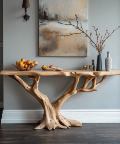 Live Edge Console Table Unique Handcraft