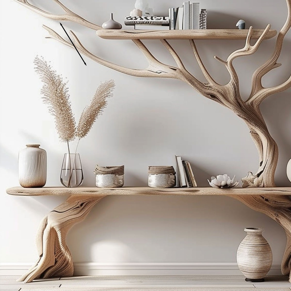 Driftwood Narrow Console Table With Tree Branch - Image 3