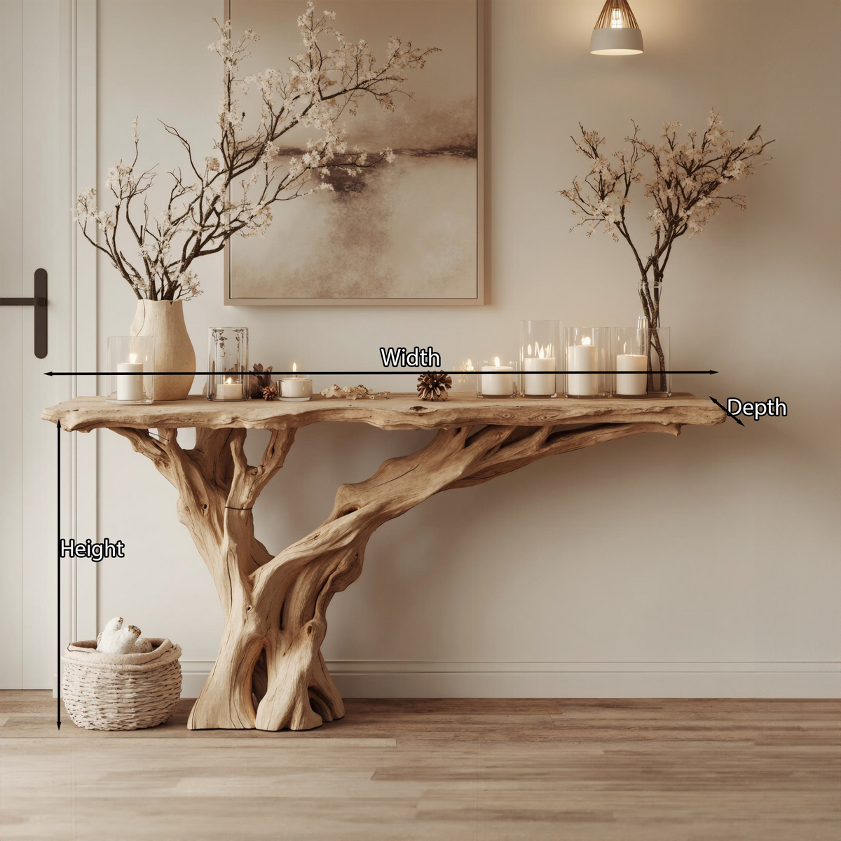 Narrow Floating Live Edge Console Table Home Decor - Image 4