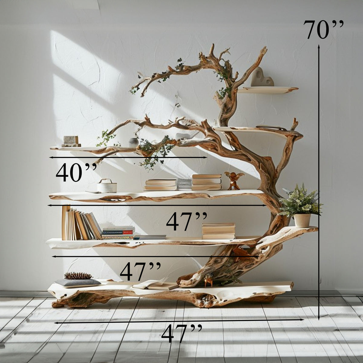 Farmhouse Tree Branch Live Edge Shelf Seasonal Themes - Image 3