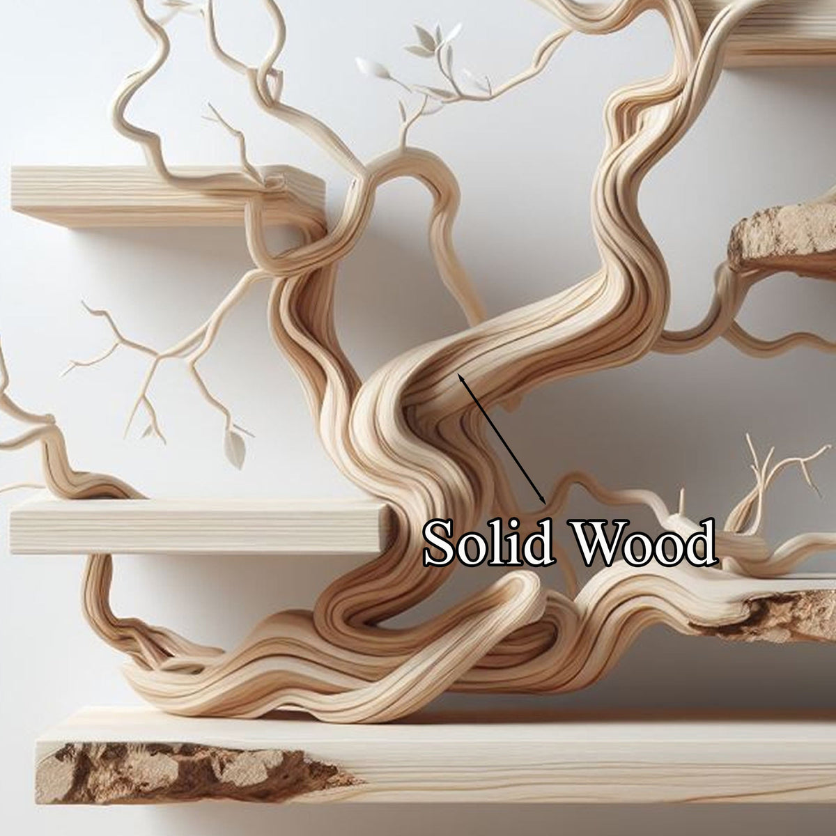 Tree Branch Shelf Live Edge Floating Driftwood Shelf - Image 2