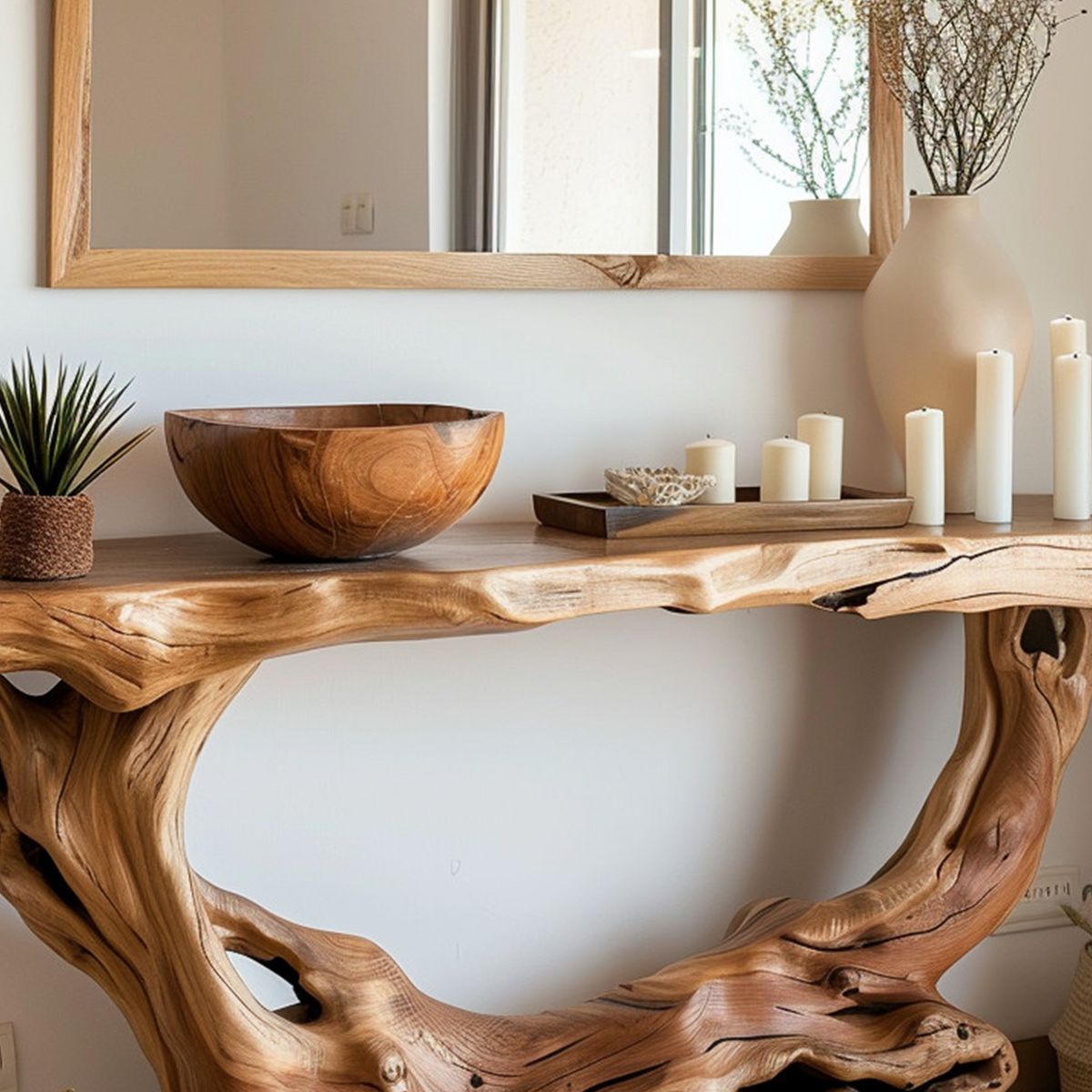Narrow Console Table Solid Wood - Image 3
