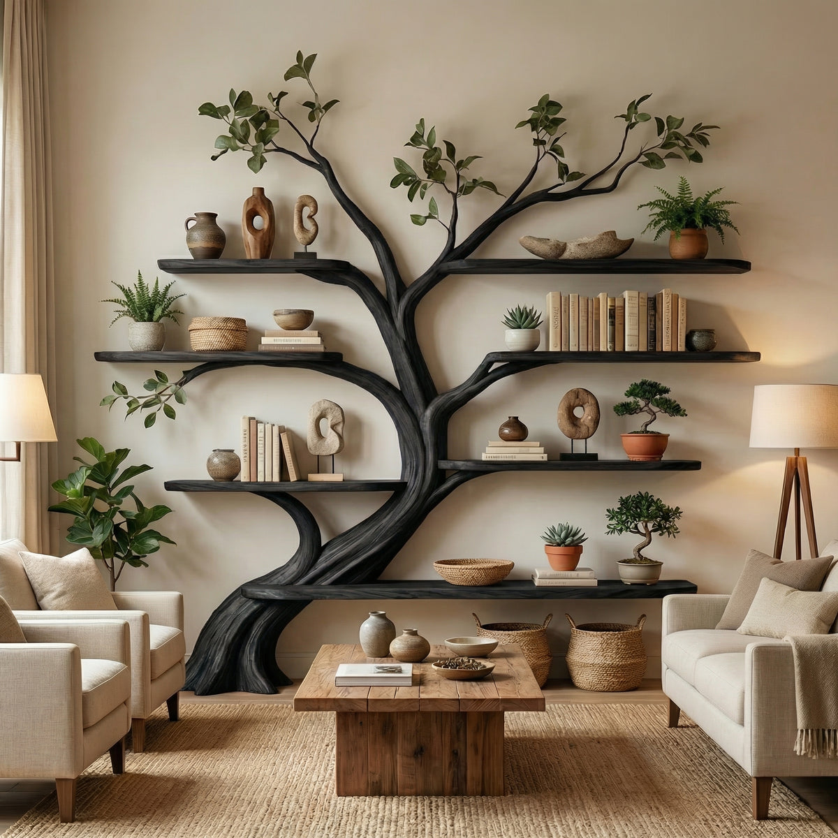 Driftwood Branch Shelf Floating Shelf Wall Mouted - Image 3