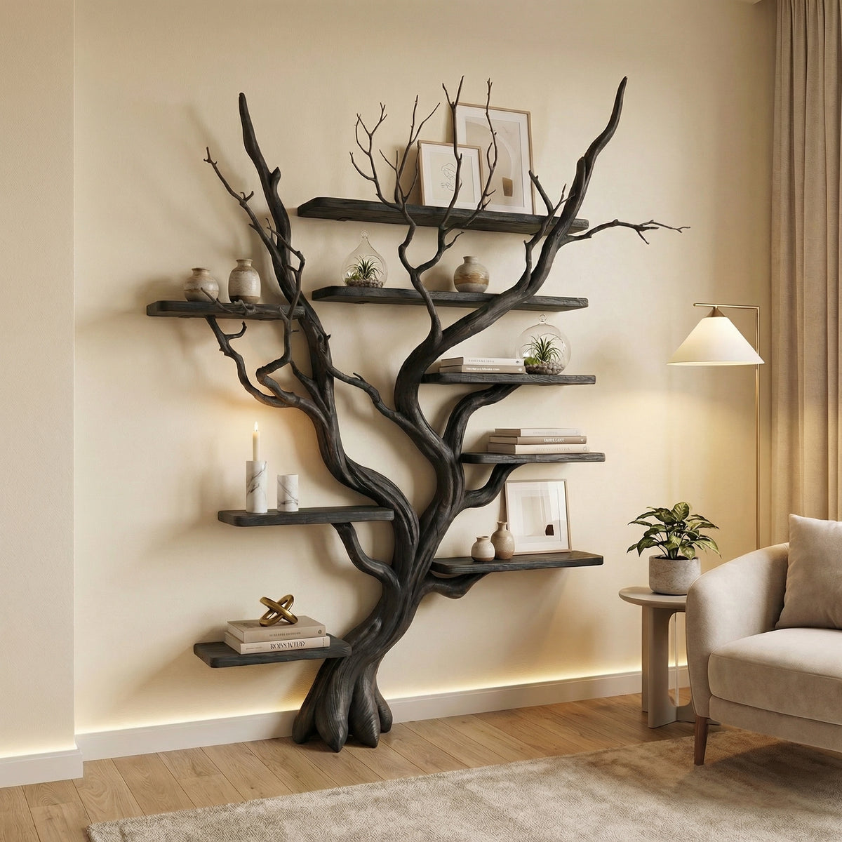 Tree Bookshelf Driftwood Branch Floating Bookshelf - Image 3