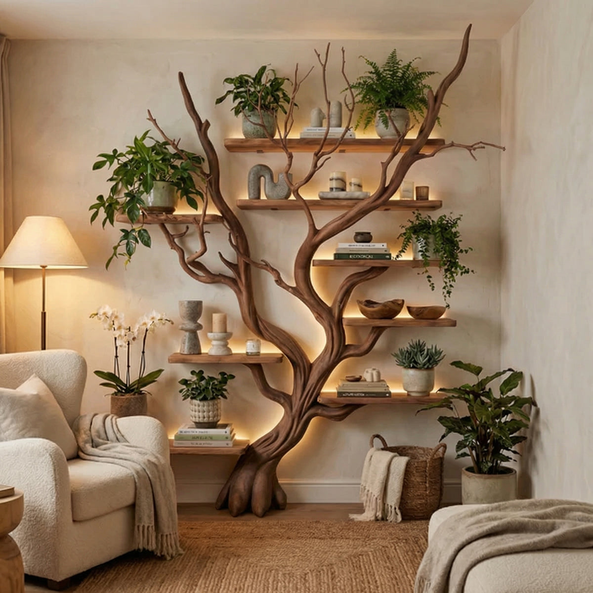 Tree Bookshelf Driftwood Branch Floating Bookshelf - Image 4