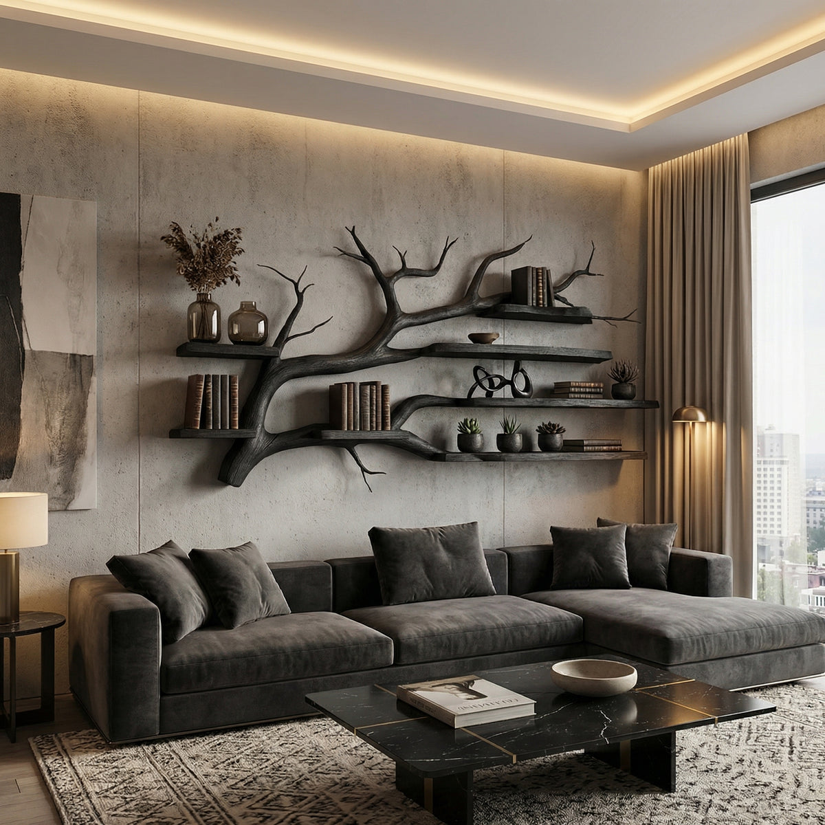 Rustic Tree Wall Shelf - Image 3