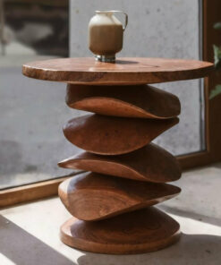 Sculptural Side Table For Living Room Corner Or Balcony