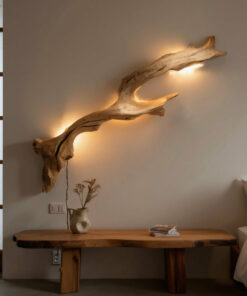 Rustic Driftwood Wall Sconce For Living Room Bedroom And Hallway