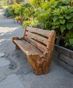 Rustic Solid Wood Bench For Natural Seating In Garden And Patio Spaces