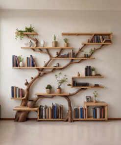 Tree Book Shelf Modern Bookshelf Driftwood Shelf