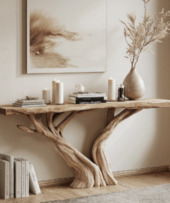 Handcrafted Live Edge Console Table For Rustic Home Decor