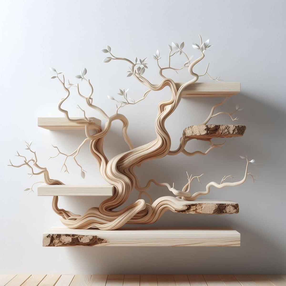 Tree Branch Shelf Live Edge Floating Driftwood Shelf - Image 3
