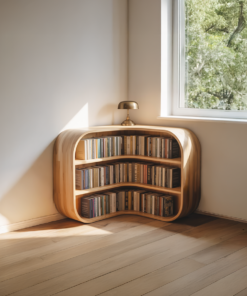 Mid Century Corner Bookshelf Living Room Or Study Room