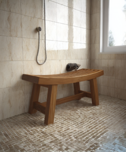 Mid Century Bench Bathroom Spa Seat Entryway