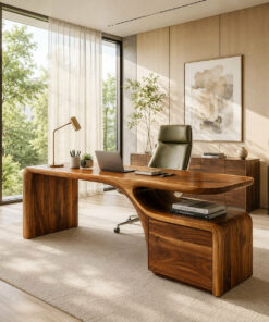 Organic Desk With Drawer Storage For Home Office