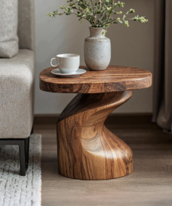 Handcrafted Wood End Table For Natural And Cozy Touch