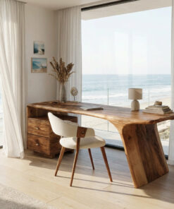 Modern Wooden Desk With Drawers For Workspace