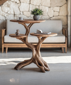 Farmhouse Solid Wood End Table For Living Room Space