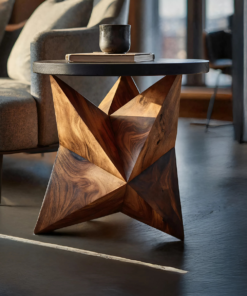 Handcrafted Wooden Side Table For Elegant Furniture Decor