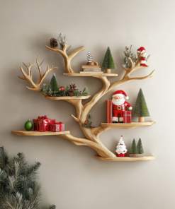 Branch Tree Shelf Floating Corner Shelf Mid Century