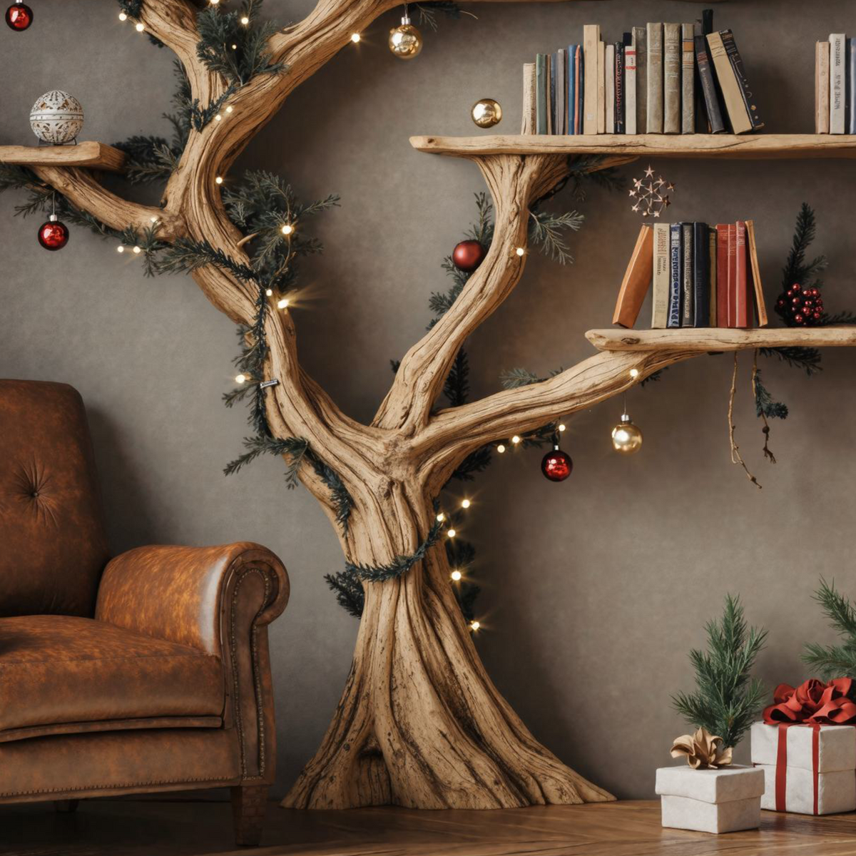 Tree Floating Bookshelf Driftwood Shelf - Image 3