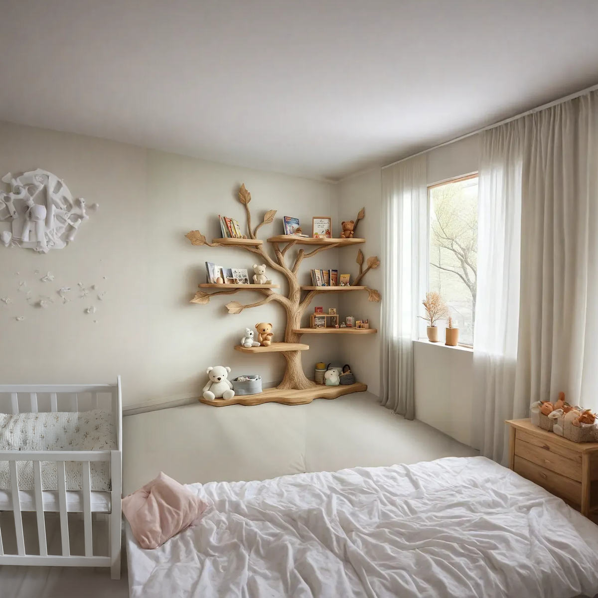 Tree Kids Bookshelf Natural Trees Handmade Baby Room Decor Gift - Image 2