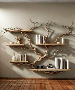 Tree Bookshelf Floating Shelves Driftwood Branch