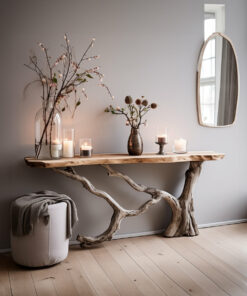 Floating Live Edge Side Table Handcrafted For Natural Spaces