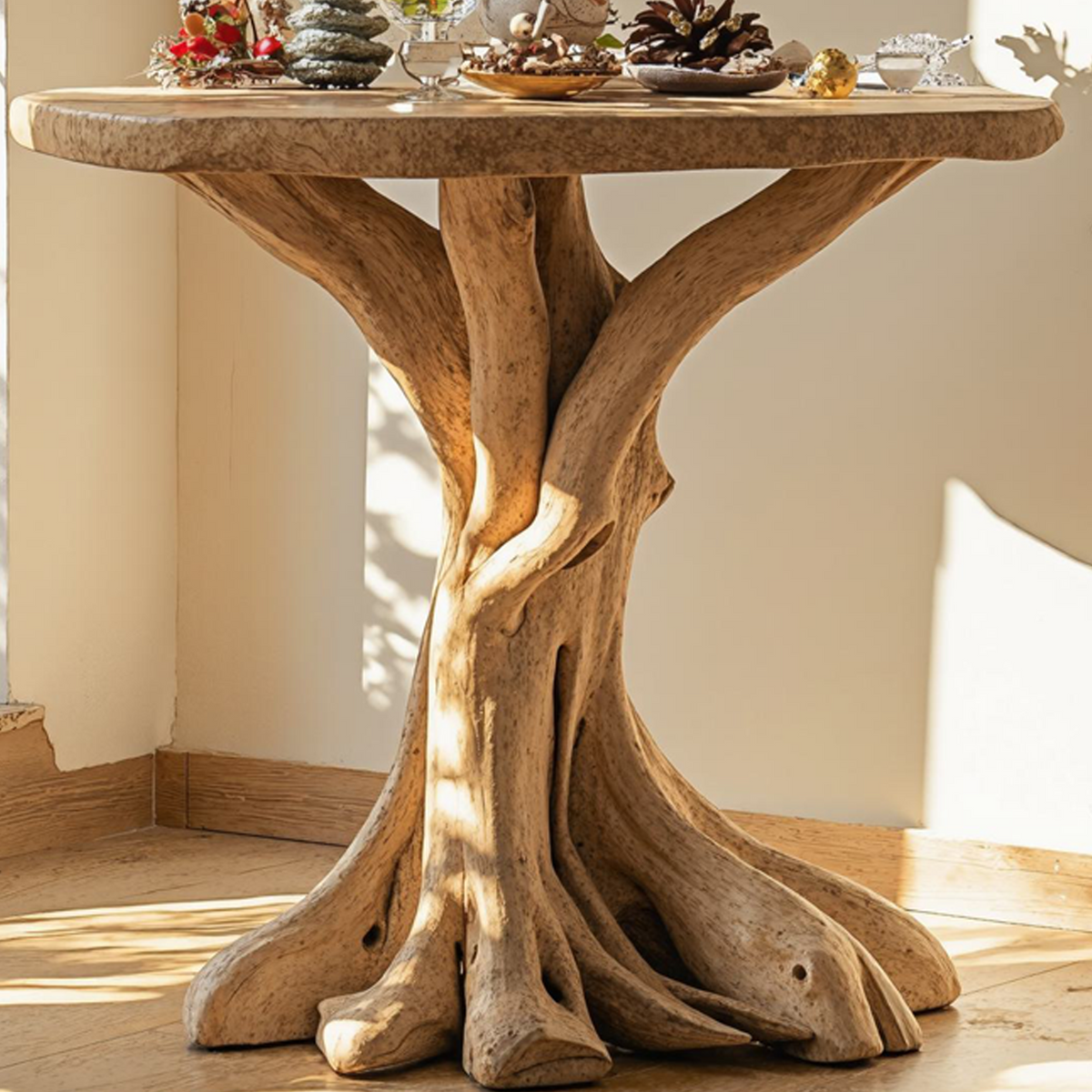 Reclaimed Wood End Table Living Edge Table Xmas Decor - Image 3